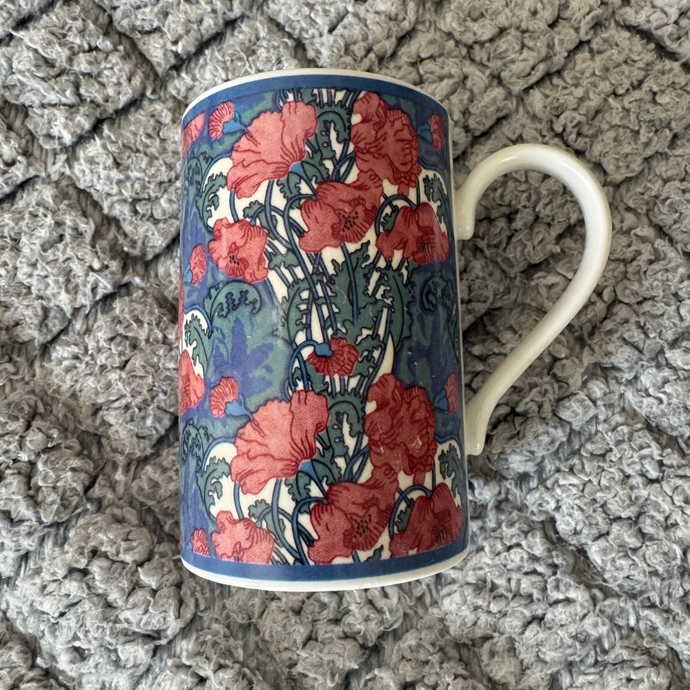 Liberty Floral Ceramic Mug - Red and Blue
